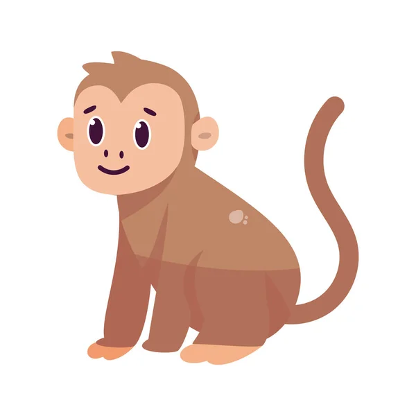 Geïsoleerde cartoon van een aap — Stockvector