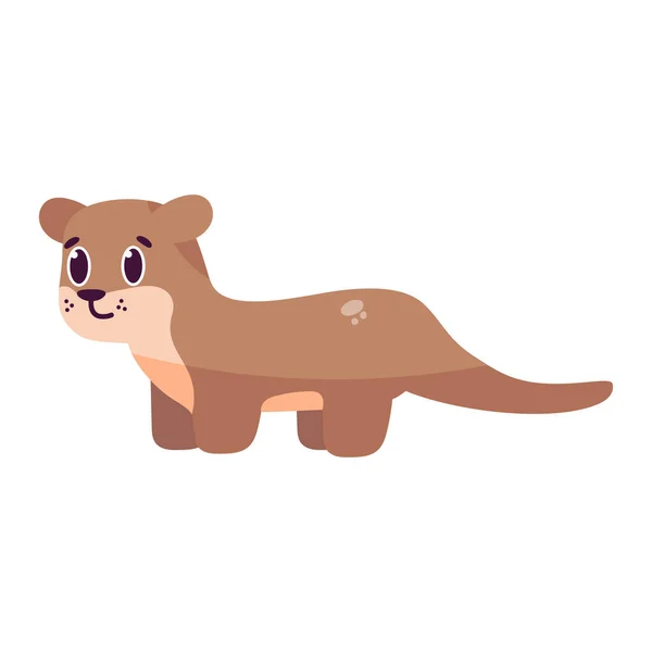 Cartone animato isolato di una lontra — Vettoriale Stock