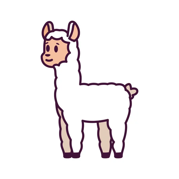 Isolated cartoon of an alpaca — Stock Vector