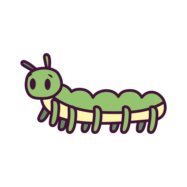 蠕虫的孤立漫画 — 图库矢量图片