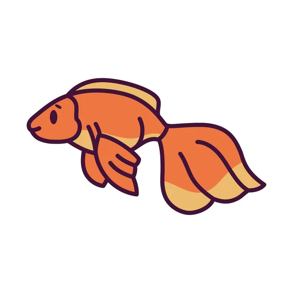 孤立的鱼的漫画 — 图库矢量图片