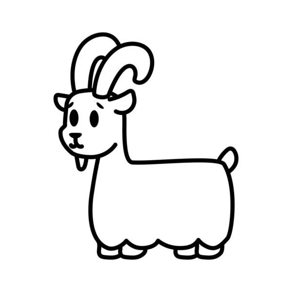 Kartun kambing yang terisolasi - Stok Vektor