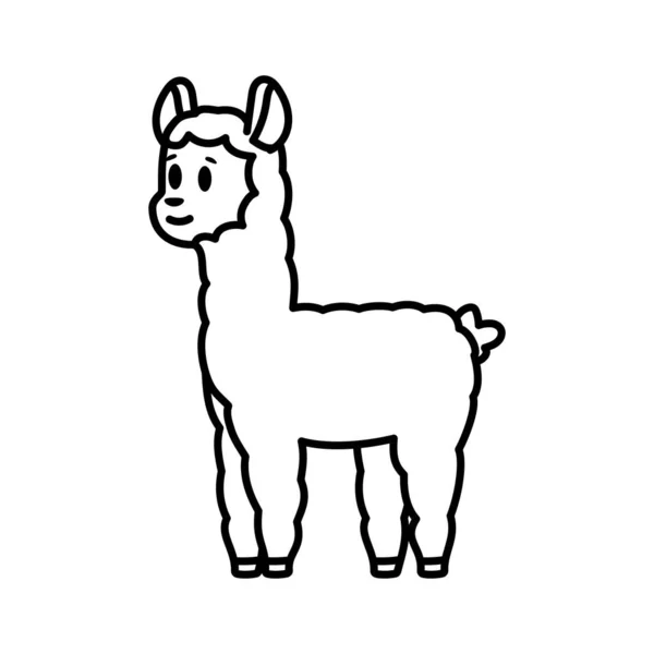 Dibujos animados aislados de una alpaca — Vector de stock