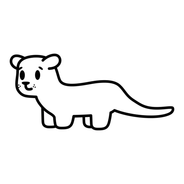 Cartone animato isolato di una lontra — Vettoriale Stock