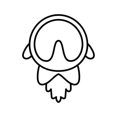 İzole uzay roket simgesi