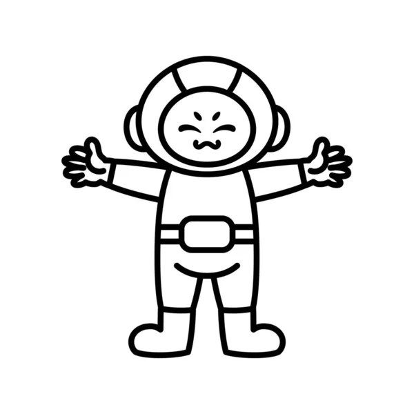 一个快乐宇航员的孤立漫画 — 图库矢量图片