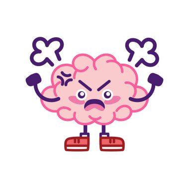 İzole edilmiş öfkeli beyin çizgi filmi