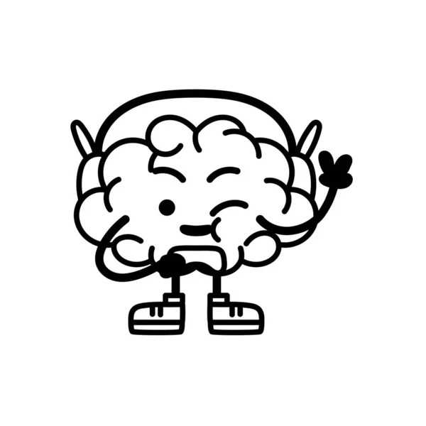 Isoleret hjerne tegneserie – Stock-vektor