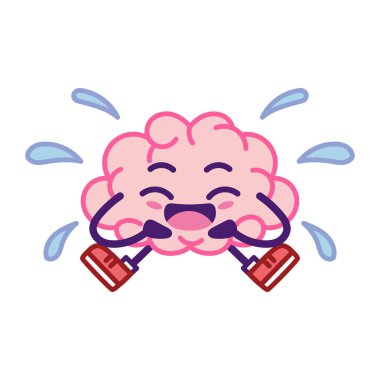 İzole edilmiş mutlu beyin çizgi filmi