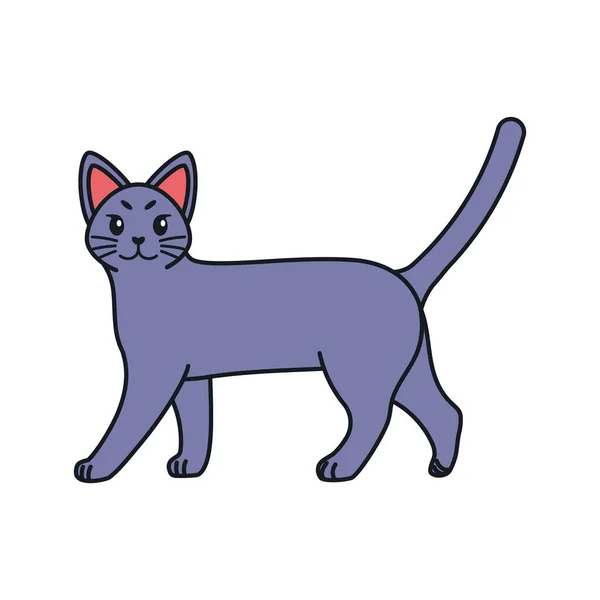 Dibujos animados aislados de un gato — Archivo Imágenes Vectoriales