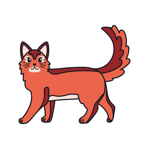 Cartone animato isolato di un gatto — Vettoriale Stock