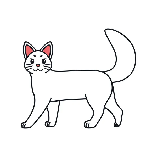 고양이를 그린 고립 된 만화 — 스톡 벡터
