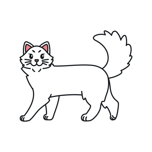 Dibujos animados aislados de un gato — Vector de stock