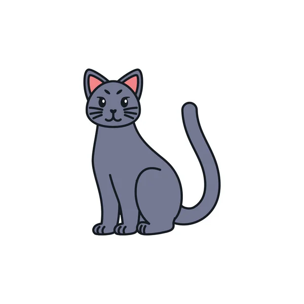 Isolerad tecknad film av en katt — Stock vektor