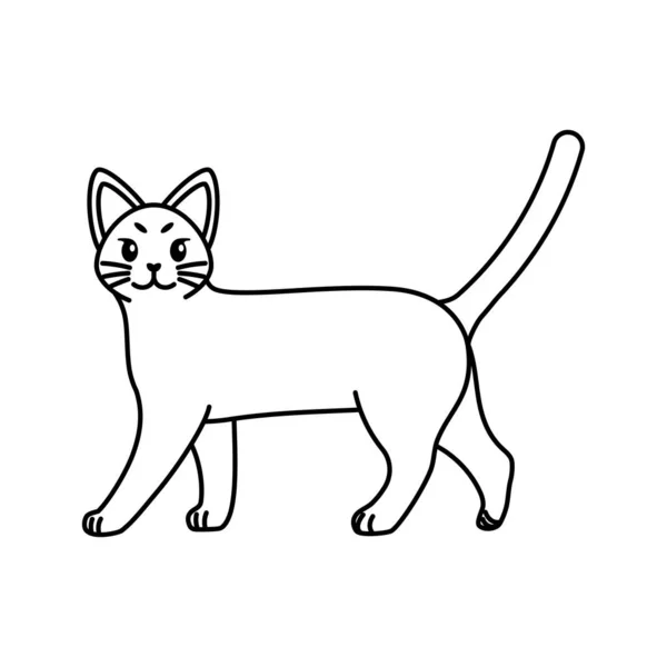 Μεμονωμένο περίγραμμα γάτας — Διανυσματικό Αρχείο