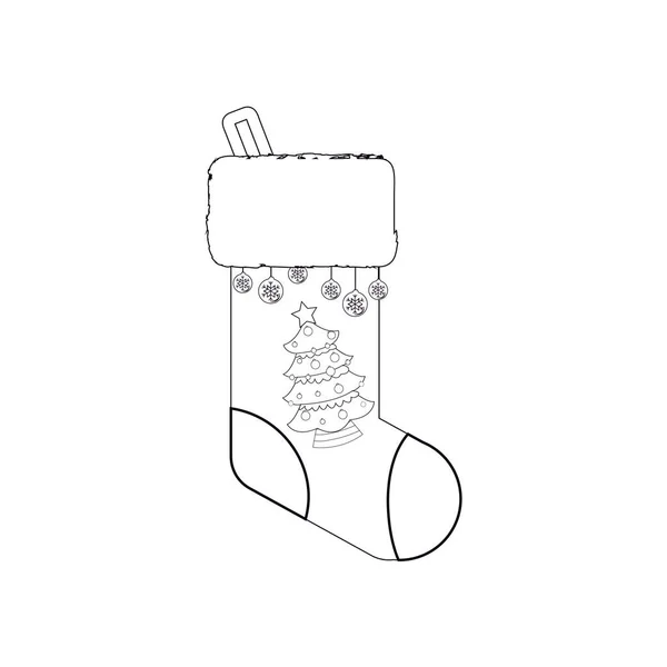 有装饰的孤立的圣诞袜 — 图库矢量图片