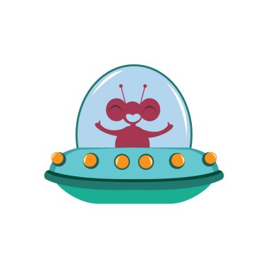 İzole edilmiş UFO çizgi filmi