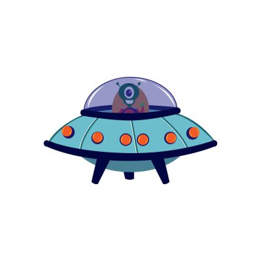 İzole edilmiş UFO çizgi filmi