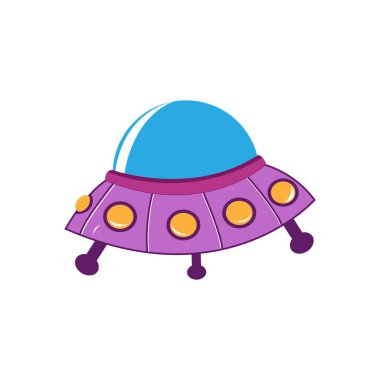 İzole edilmiş UFO çizgi filmi