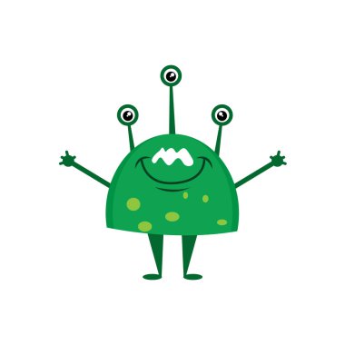 Bir uzaylının izole edilmiş karikatürü