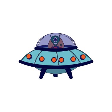 İzole edilmiş UFO çizgi filmi