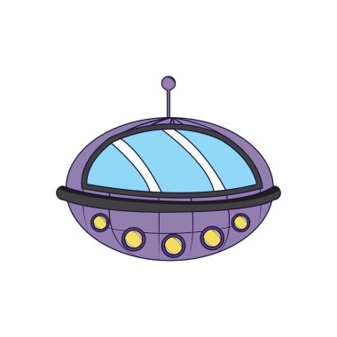 İzole edilmiş UFO çizgi filmi