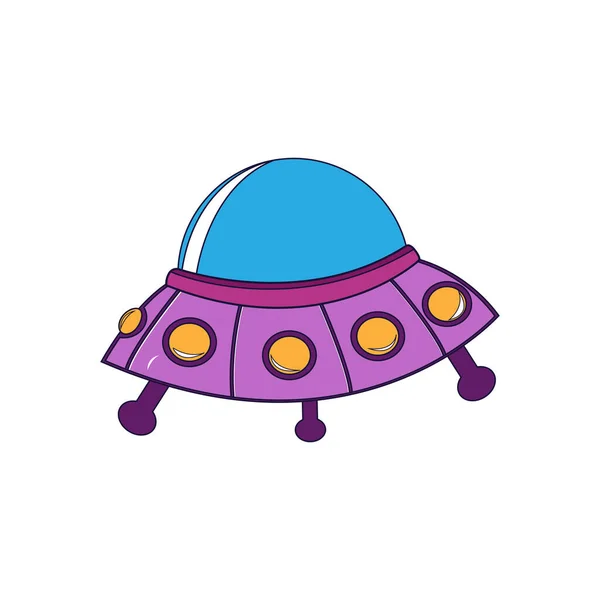 Cartone animato isolato UFO — Vettoriale Stock