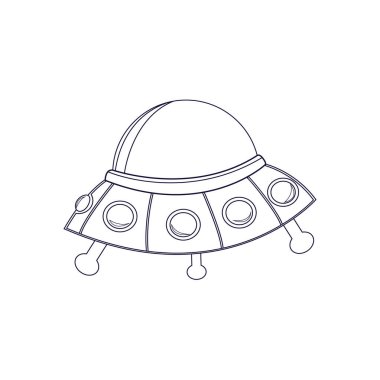 İzole edilmiş UFO çizgi filmi