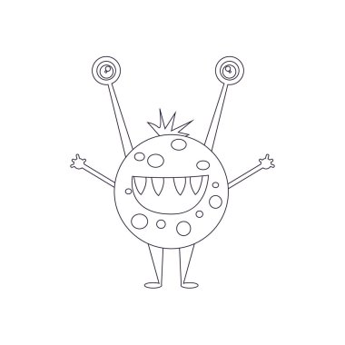 Bir uzaylının izole edilmiş karikatürü