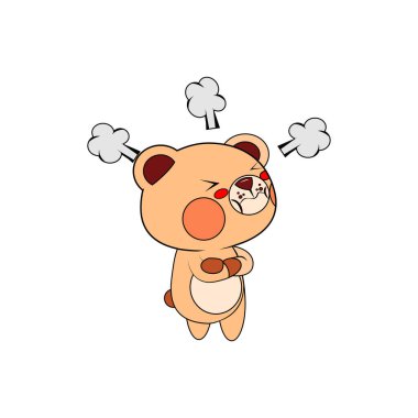 İzole edilmiş kızgın ayı çizgi filmi.