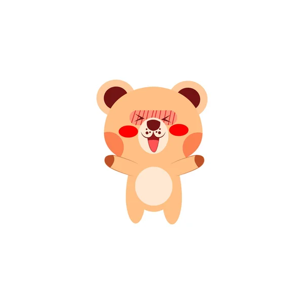 Isolerad lycklig björn tecknad kärlek — Stock vektor