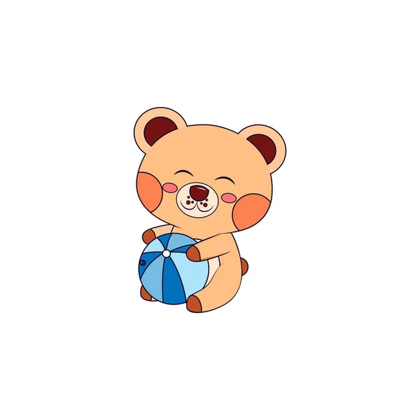 Isolierter glücklicher Bär-Cartoon — Stockvektor