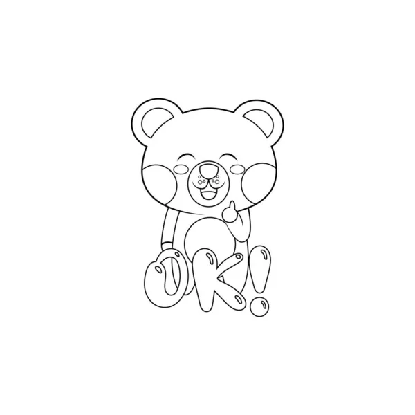 Dibujos animados de oso feliz aislado — Vector de stock