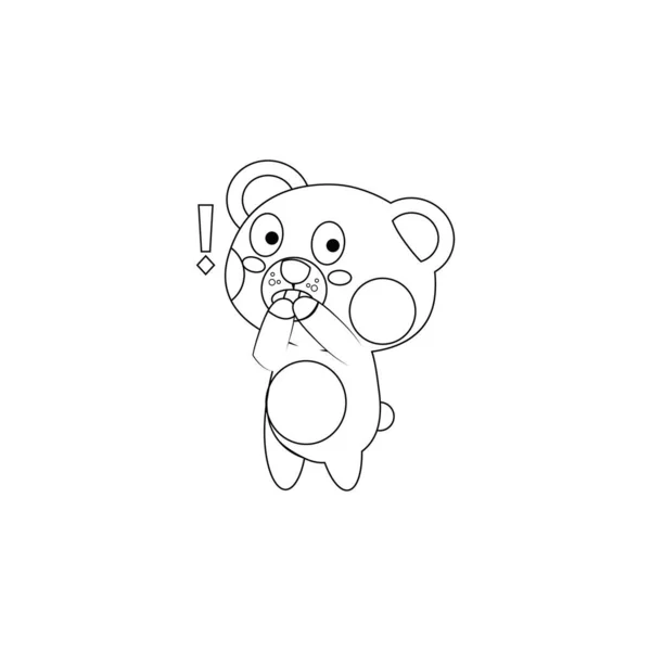 Desenhos animados isolados de ursos chocados — Vetor de Stock