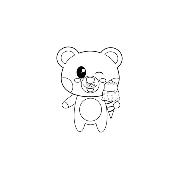 Изолированный мультфильм про счастливого медведя — стоковый вектор