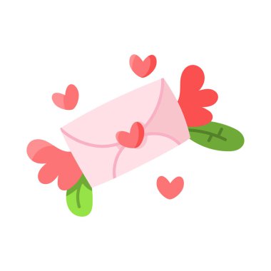 İzole edilmiş romantik mektup zarfı.