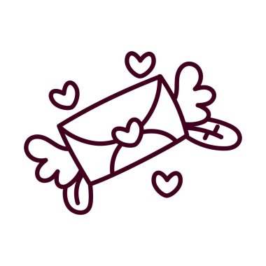 İzole edilmiş romantik mektup zarfı.