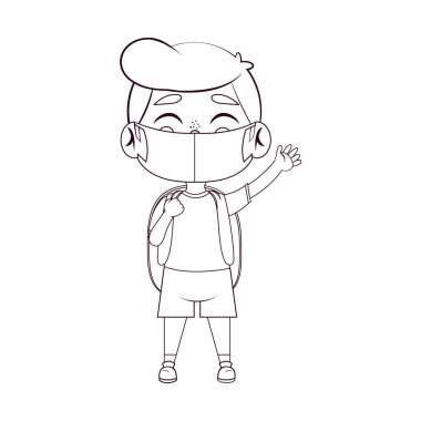 Çocuk maske takıyor