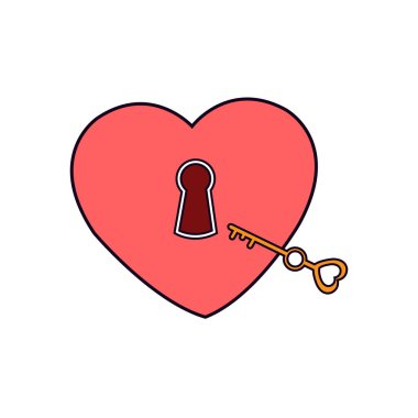 İzole edilmiş kalp şekilli asma kilit