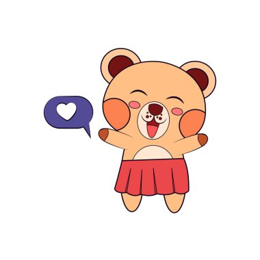 İzole edilmiş mutlu ayı çizgi filmi.