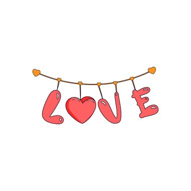 İzole edilmiş sevimli aşk metni