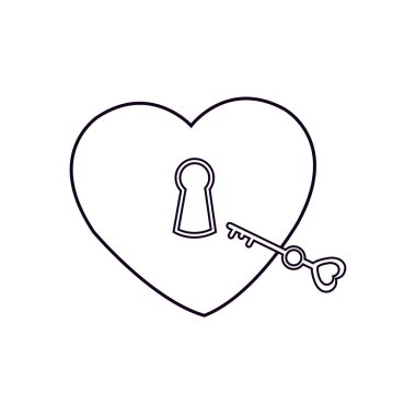 İzole edilmiş kalp şekilli asma kilit