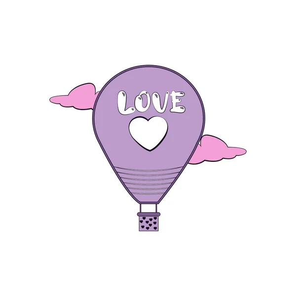 Luchtballon van liefde — Stockvector