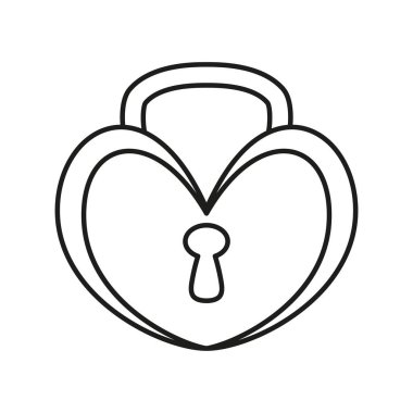 İzole edilmiş kalp şekilli asma kilit
