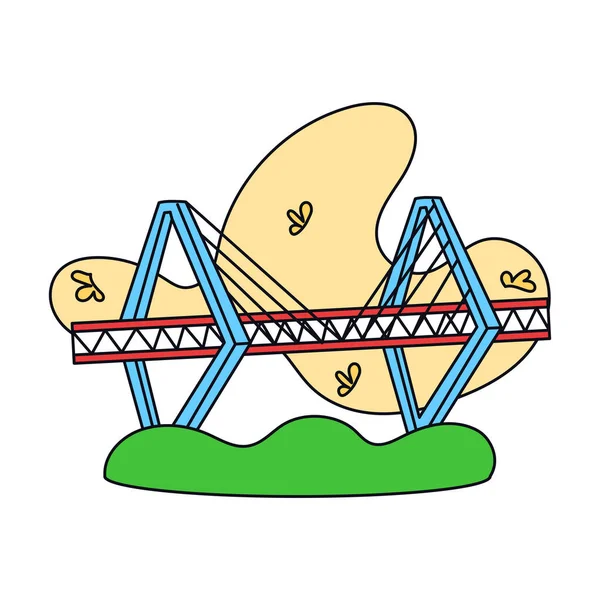 Pont suspendu isolé — Image vectorielle
