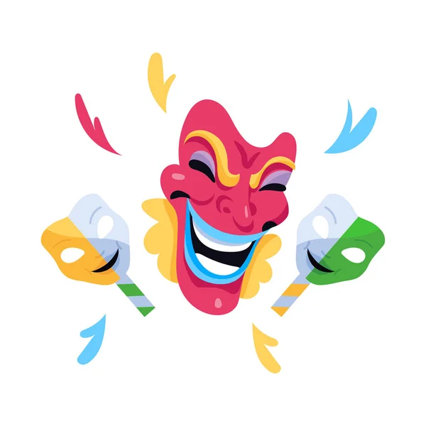 Masques de carnaval colombiens isolés — Image vectorielle