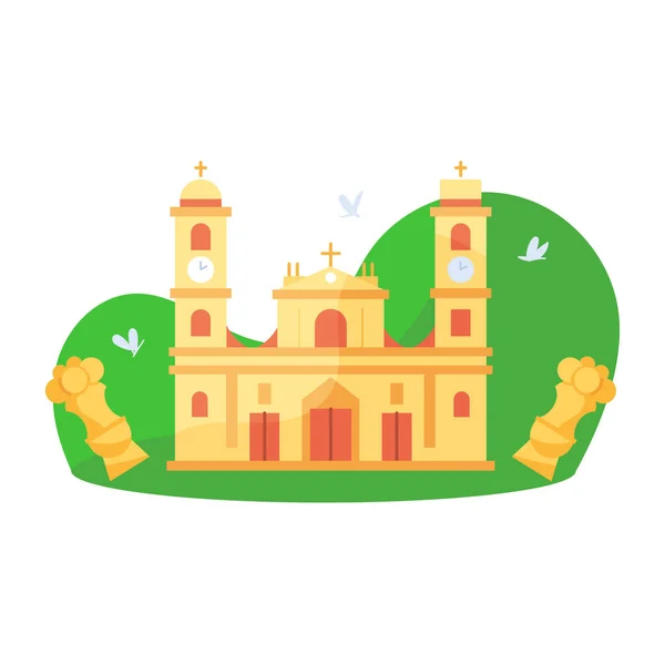 전형적 인 콜롬비아 교회나 대성당 — 스톡 벡터