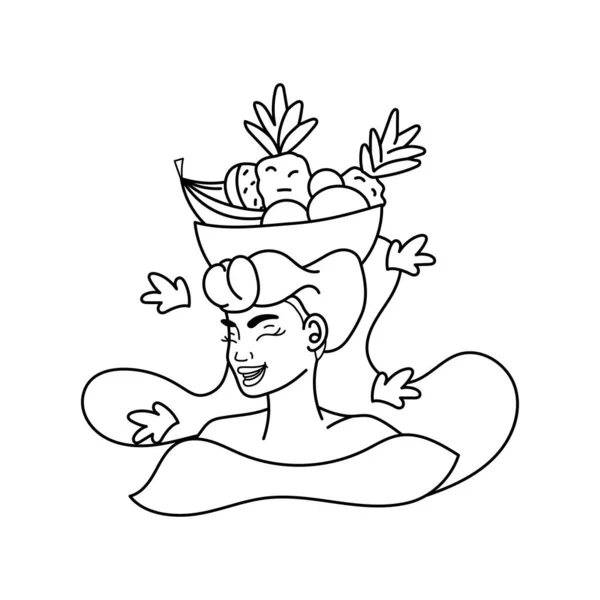 Palenquera colombienne typique — Image vectorielle