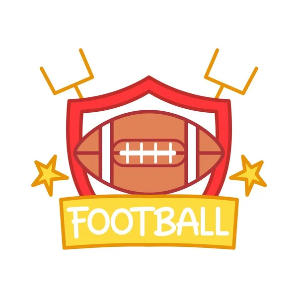 Isolated american football shield icon — Stock Vector