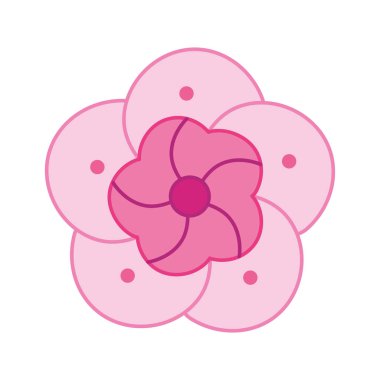 Pembe bir çiçeğin izole hava görüntüsü.